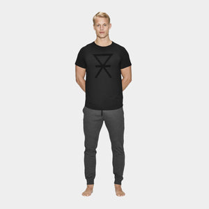 Sort crew neck bambus T-shirt med print    JBS of Denmark